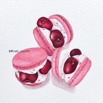 체리 콕콕 마카롱🍒 수채화 일러스트