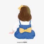 리본 치마 일러스트 머리띠 여자 뒷모습, 요소, 머리 장식, 소녀 PNG 일러스트 및 PSD 이미지 무료 다운로드 - Pngtree | 리본, 소녀, 머리장식