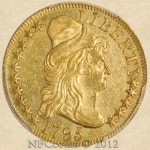 1795 Capped Bust Five Dollar Gold AU55 PCGS, obverse | 금화