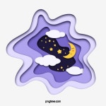 컷 스타일 밤 하늘 달 요소, 하늘, 우주, 천문학 PNG 일러스트 및 PSD 이미지 무료 다운로드 - Pngtree | 페이퍼 컷 아트, 종이 예술, 밤하늘
