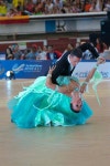 Love the colors on this Dancesport ballgown, but the back bend is even more eye-catching! :) | 드레스