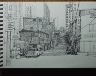 옛날 마포에서 강북 시내로 가던 원래 만리재로 #만리재옛길 #seoul #urban #urbansketch #urbansketching #pendrawing…"