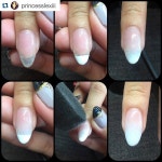 Base 2. Apply white to free edge (tip of the nail) 3. Blend towards the cu… | 네일아트, 네일, 미용