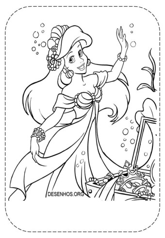 109 Desenhos da Ariel para colorir e imprimir | Unicorn coloring pages, Disney coloring pages, Mermaid drawings