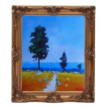 Modern Abstract Canvas Oil Painting 20x24 Landscape Decor Art Gold Frame H2460 #Abstract | 일출