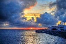 제주도 서부 저녁노을 풍경 멋진 한림항 흑돼지 맛집 도민상회 | 바다 그림, 풍경 그림, 그림