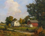 Reminds me of greatgrandmas farm | 풍경화, 유화
