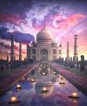 Taj Mahal, India at sunset | 상하이, 일러스트레이션