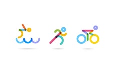 Triathlon Icons-swim, run, cycle | 서핑 로고, 웹디자인, 심볼