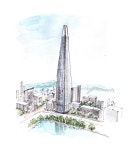 수채화, 드로잉 :: 펜일러스트(건축물 그리기), 일상 드로잉 :)(이미지 포함) | 건축물, 수채화, 건물