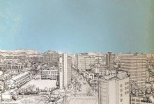 종로구, 안국동 사거리 | 풍경 수채화, 배경, 그림