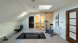 Pin by Il-geun Ko on 복층,실내계단실-stairwall/duplex | Home gym design, Attic bedroom small, Attic remodel