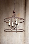 Rusted iron finish. 24" x 24" s 28" 5" canopy and 42" chain from Provence Designs | 레스토랑 인테리어