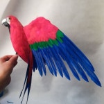 한 깃 올려선 앵무새 큰 45x60 센치메터 확산되고있다 wings 앵무새 촬영하다 소품 garden decoration toy 선물 h1558 | 앵무새, 새, 선물