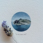 28 x 28 mm.  #365postcardsforants #wdc624 #miniature #watercolour #painting #mountains #houtbay … | 예술, 수채화, 카드