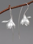 925 Silver Plated Women Earrings Simple Flower Pendant Hook Earrings | Dangle earrings wedding, Earrings wedding bridesmaids... 