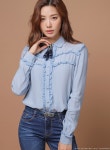 [루이스엔젤] 쁘띠셔링라인 블라우스 | Korean women, Collar blouse, Fashion