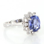 Vintage 14 Karat White Gold Tanzanite Diamond Princess Cocktail Ring Pre Owned 6 | 쥬얼리