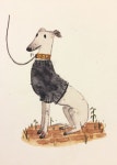 Greyhound, dog art | 예술, 동물, 수채화