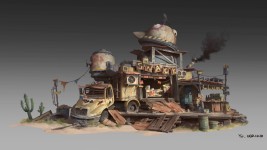 ArtStation - Clown dining car, Y u in 2022 | Environment concept art, Apocalypse world, Fallout 4 settlement ideas