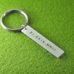 Personalized Key chain, Roman numeral Keychain, Custom Keyring key ring for husband boyfriend father dad daddys gift | 가죽