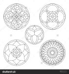 Stained Glass Templates, Round Elements For Stained Glass Windows Stock Vector Illustration 348837956 : Shutterstock | 드림캐쳐... 
