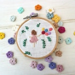 女の子と〇〇シリーズ4 #刺繍#手刺繍#ハンドメイド#女の子#かぎ針編み#編み物#handmade #embroideryart #embroidery #crochet... 