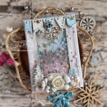 Вторая открытка-шейкер / New Year Shaker Shabby Card | 크리스마스 카드, 수공예 카드, 카드
