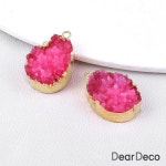 g1901-04 합성석 석영 드롭펜던트(핑크)(1개) 패션악세사리재료 | 핑크, 펜던트, 핸드메이드