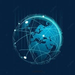파란지도 선 일러스트 통신 네트워크, 푸른, 지도, 선 PNG 일러스트 및 PSD 이미지 무료 다운로드 - Pngtree | Blue map, Map logo... 