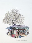 펜화 일러스트 | 풍경화, 그림, 그림 그리기