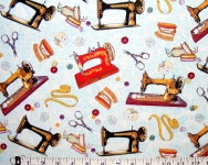 VINTAGE SEWING MACHINES AND NOTIONS FABRIC(이미지 포함)
