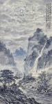 Tao Lengyue (1895 - 1988) Solitary Pavilion In The Moonlight (93,6 x 48 cm)(이미지 포함) | 풍경 그림, 고대 중국, 벽 그림