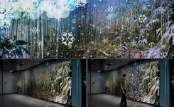 CHINA ZHENGZHOU LIBRARY MEDIA WALL 중국 정주 도서관 미디어 월 | 디자인, 숲, 도서관
