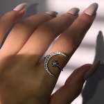 1pcs Opening RingStar and Moon RingCreative Ring Simple | Etsy | 쥬얼리