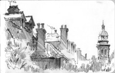 Pen & Pencil에 있는 Monica님의 핀 | 어반 스케쳐스, 풍경 스케치, 풍경 그림
