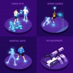 가상 현실 장비 홈 체육관 무술 게임 vr 스포츠 아이소 메트릭 개념 | 무료 벡터 | Isometric design, Concept design, Isometric
