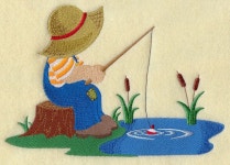 Fisherman Fred at the Fishing Hole design (H6169) from www.Emblibrary.com | 퀼트및 바느질 | Pinterest | 그림 퀼트및 바느질
