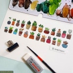 Яркие и красочные акварельные рисунки Мины Парк | 수채화 강좌, 색연필 스케치, 수채화 아이디어