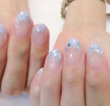 윤피부네일(潤) | クリスタルモザイクブルー | 네일아트