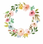 Pin de 효정 성 en 수채화 en 2023 | Circulo de flores, Flores brillantes, Flores