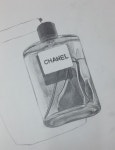 #draw #drawing #chanel #pencil #샤넬 #향수 #드로잉 #소묘 #유리병 #물 #질감표현 | 유리병, 향수, 샤넬