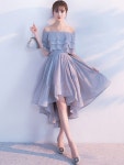 Cocktail Dresses,Light Grey Dress,A Line High Low Party Dresses on Storenvy | 짧은 드레스, 드레스 디자인, 미니 드레스