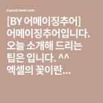 [BY 어메이징추어] 어메이징추어입니다. 오늘 소개해 드리는 팁은 입니다. ^^ 엑셀의 꽃이란...