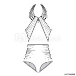 Beachwear Fashion Flat Template - 이 스톡 벡터 구입 및 Adobe Stock에서 유사한 벡터 검색 | Adobe Stock | Desenho de moda... 