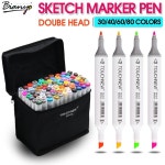 Bianyo 30/40/60/80 색상 아티스트 듀얼 헤드 스케치 copic 마커 세트 만화 마커 학교 그리기 마커 펜 디자인 용품 | Markeerstiften... 