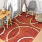 Well Woven Circo Brown Modern Geometric Rings Circles Lines Hand Carved Modern Area Rug 2 x 3 (2 x 3) Easy to Clean Stain Fade... 