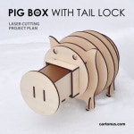 box in the form of a pig with a secret retractable drawer. The drawer is locked by turning of tail. Opened | 공예, 아이디어, 가구