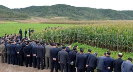 중앙과 지방의 당책임일군들 조선인민군 제810군부대산하 1116호농장 참관- Senior Party Officials Visit Farm No. 1116 Run by... 