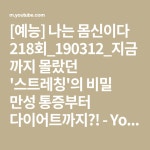 [예능] 나는 몸신이다 218회_190312_지금까지 몰랐던 스트레칭의 비밀 만성 통증부터 다이어트까지?! - YouTube | 스트레칭, 의